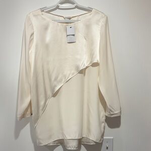 Club Monaco Ivory Satiny Silk Top
